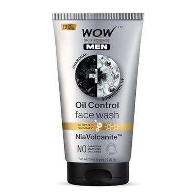 WOW Skin Science MEN CHARCOAL + NIACINAMID Öl-Kontrollierendes Gesichtswaschgel | | Absorbiert überschüssiges Öl & Reinigt porentief || 150ml