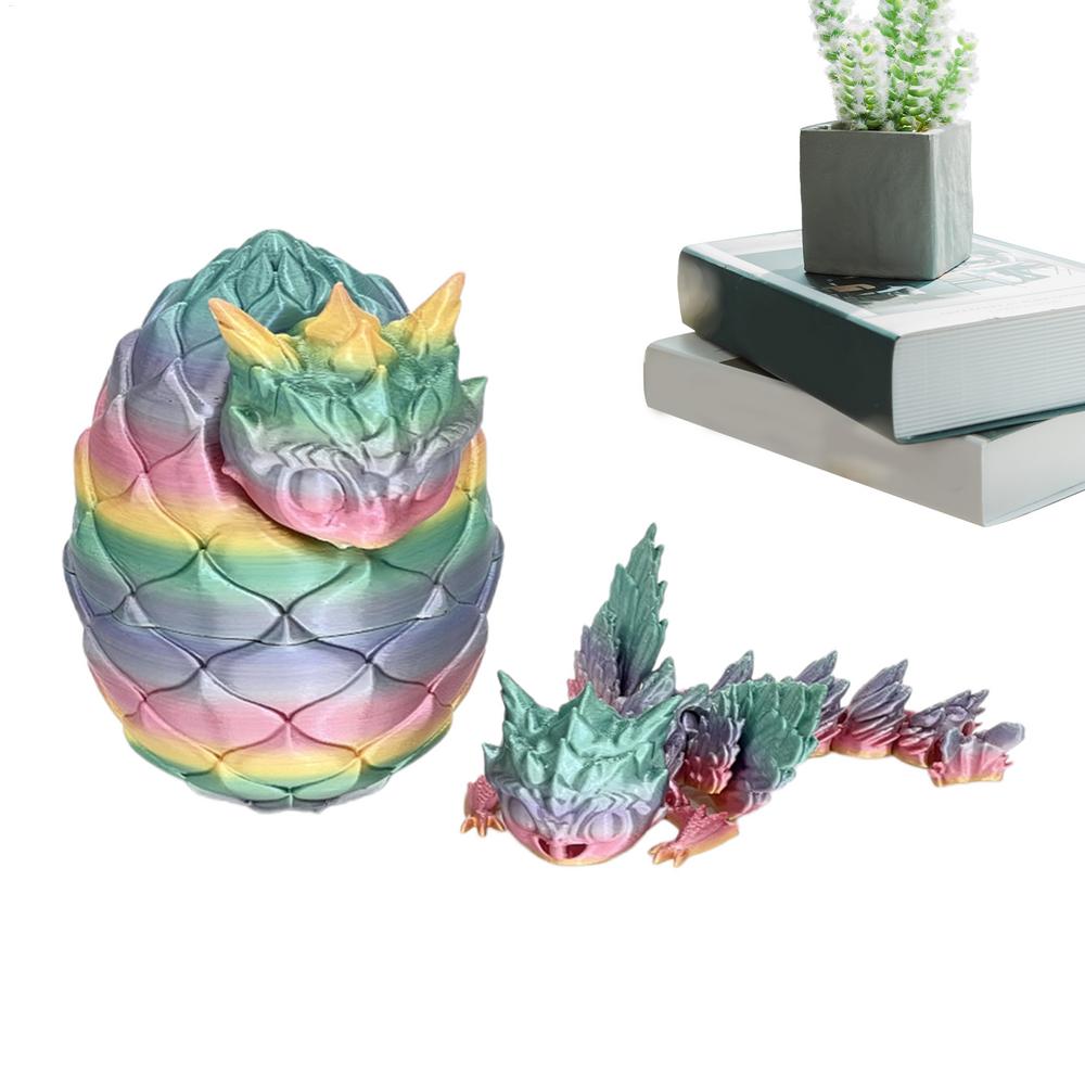 3D Printed Dragon Egg 3D Printed Dragon Figurine In Dragon Egg Creative Articulated Dragon Fidget Toys for Adults Kids Executive