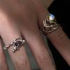 Irregular Colorful Eyecatching Zircon Ring For Women In Unique Copper Design
