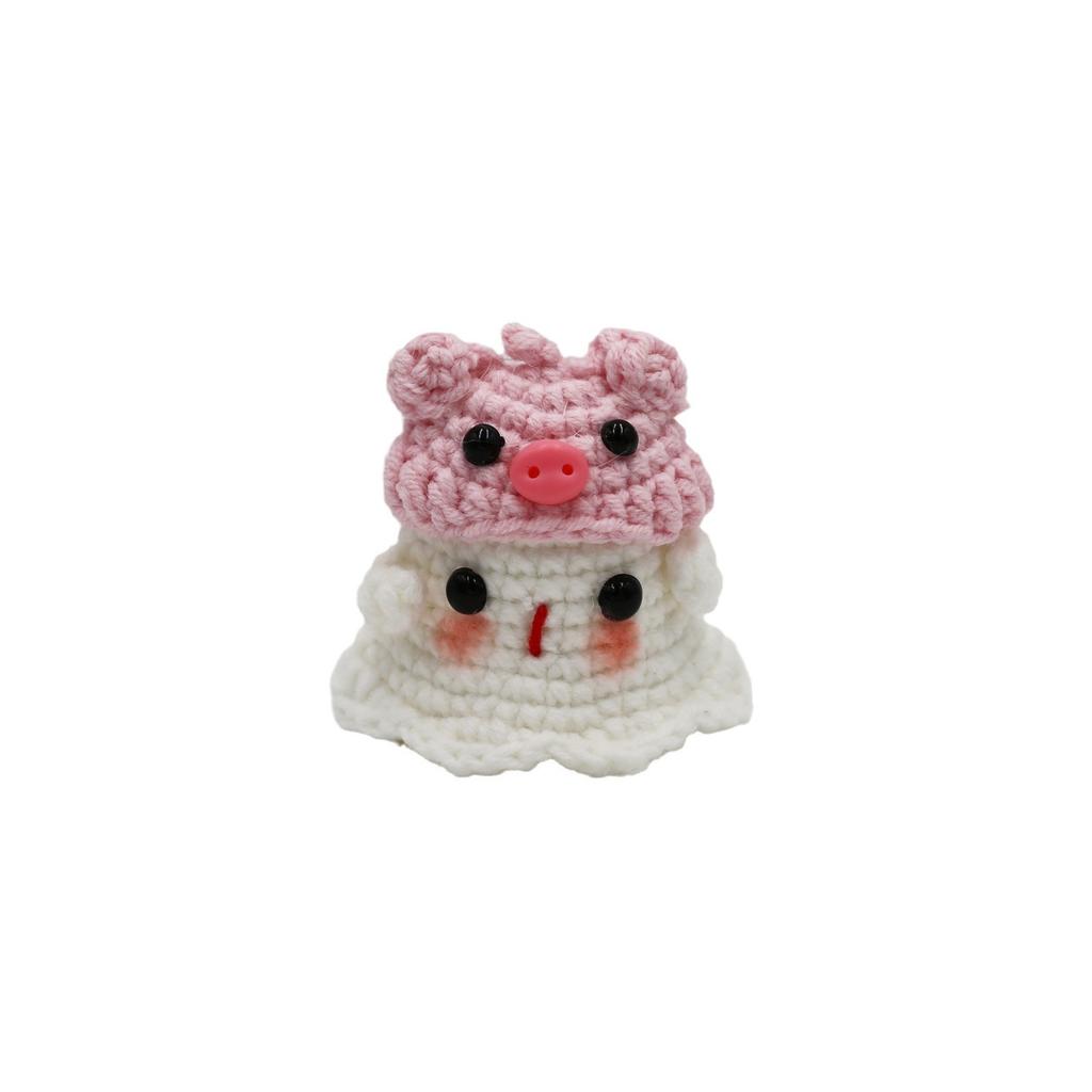 Creative Crocheted Little Ghost Hand Woven Pendants Halloween Decoration Handmade Yarn Crochet Bag Key Pendant Gift Home Decor