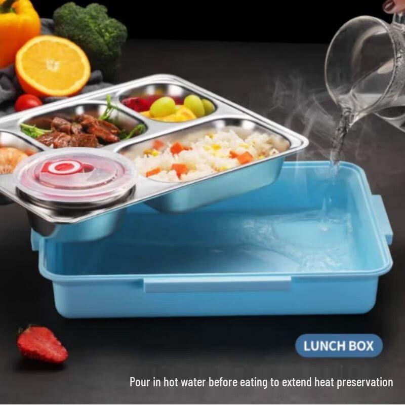 Min Nai 304 Stainless Steel Compartmented Insulated Lunch Box