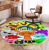 Sprunki Game Pattern Round Rug, Indoor/Outdoor Mat, for Picnic, Gameroom, Bedroom, Office, Living Room, Home Decor Carpet, Birthday Gift