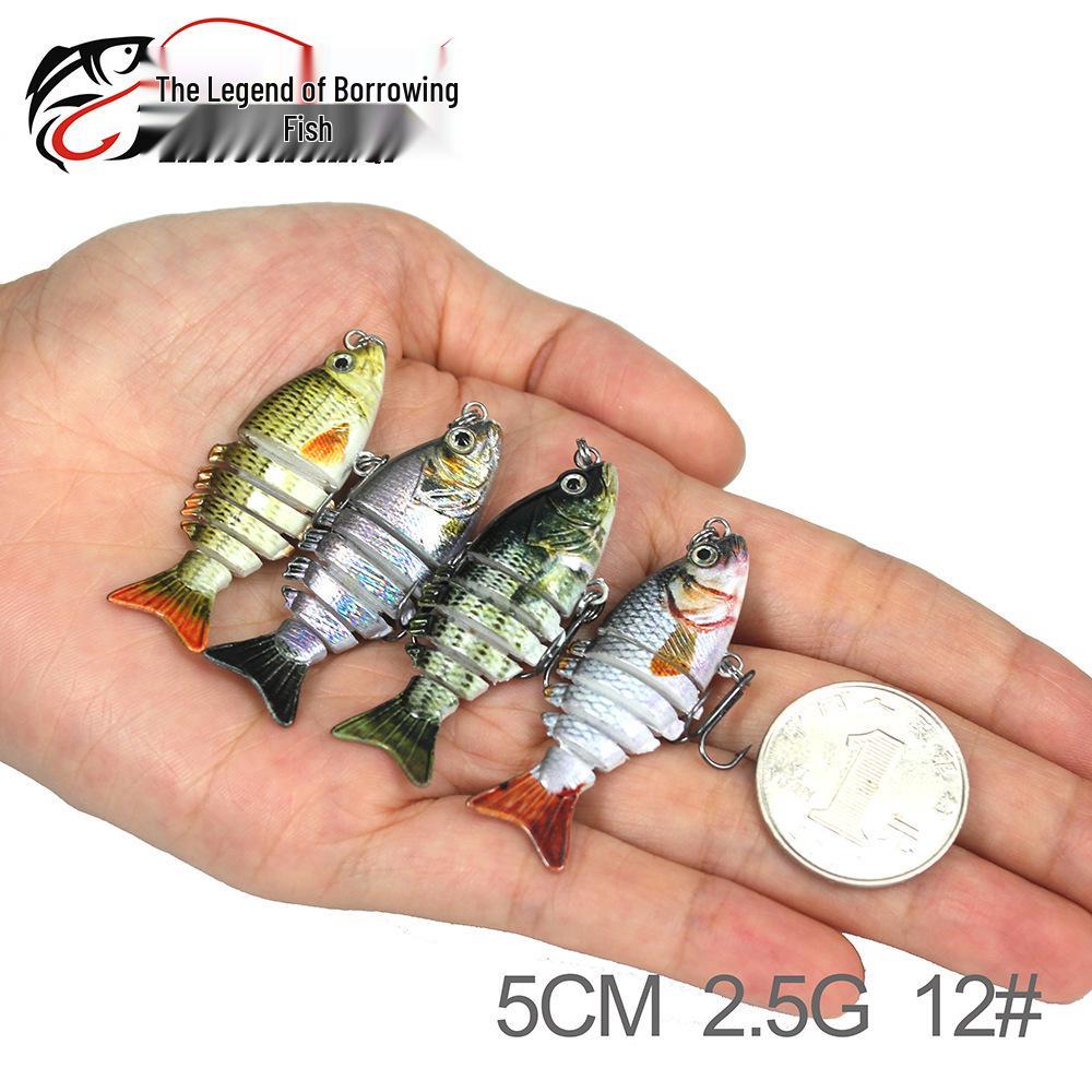 Mini 6-Section Multi-Jointed Fishing Lure, 5cm/2.5g, Simulated ABS Plastic Bait