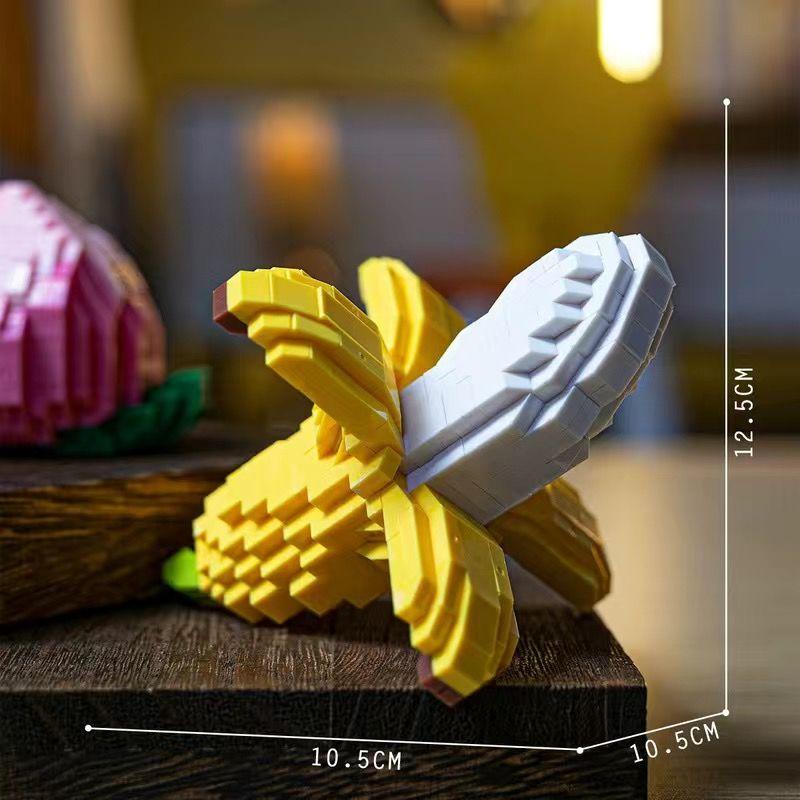 Orange Pfirsich Obst Bausteine Obst Modell für Kinder Puzzle Montage Spielzeug Durian Micro Bricks Geburtstagsgeschenke