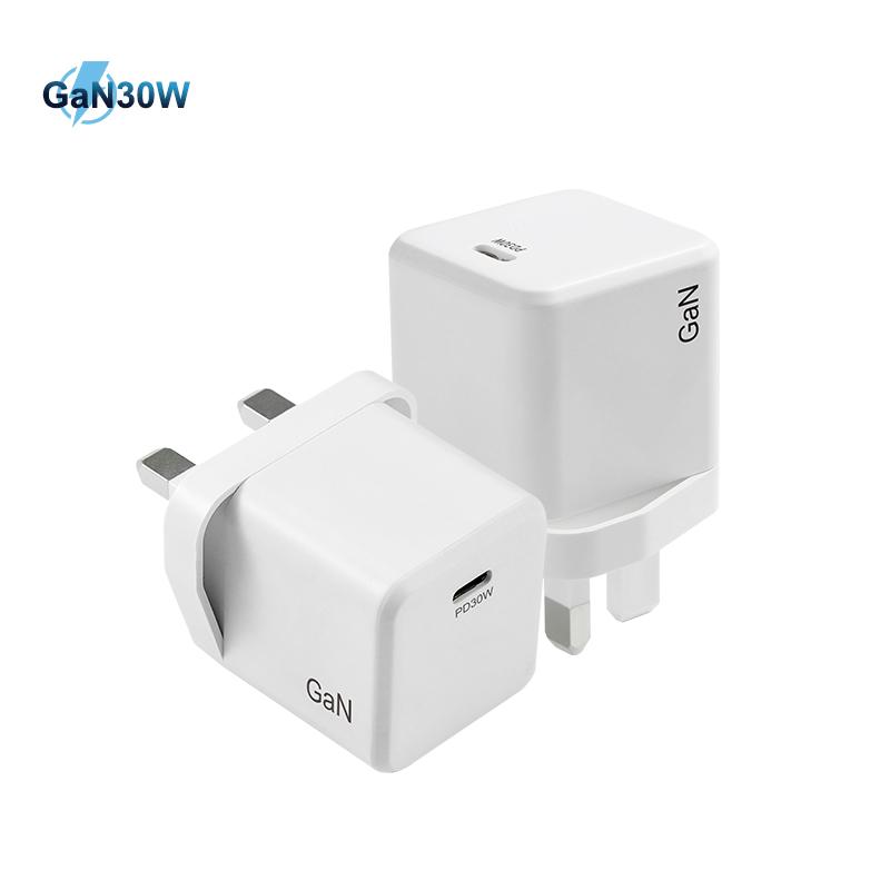 Type C ABS Mobile Phone High Speed PC UK GaN Tech PD UKPD30WGaN Single Port Charger