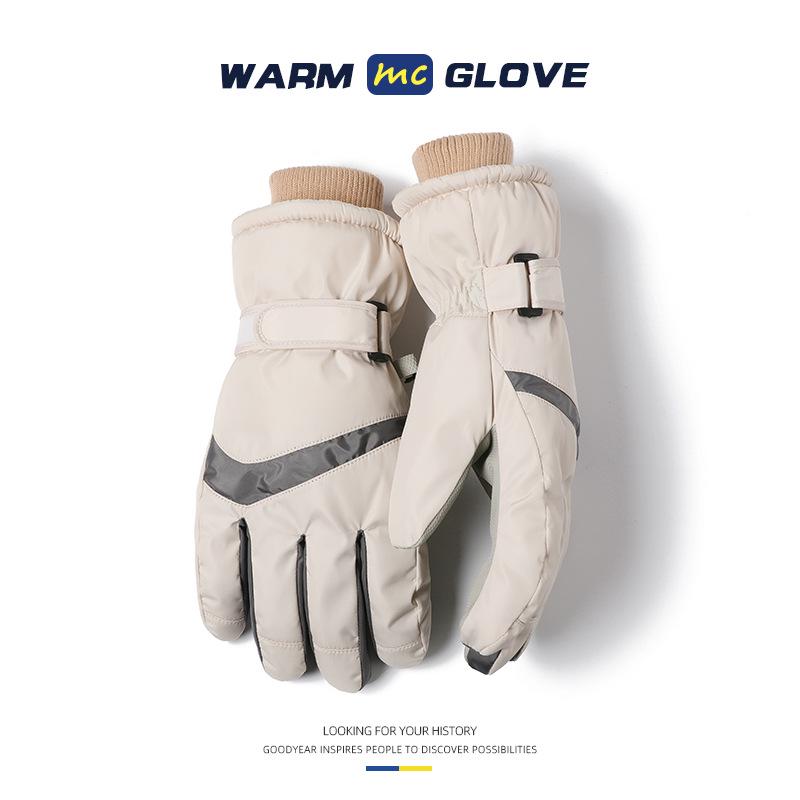 Men s & Women s Winter Ski Gloves: Fleece Lined, Windproof, Waterproof, Touchscreen Compatible for Outdoor Cycling and Cold Weather. One Size