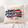 happy Anniversary of the US Cushion Cover Natural Linen Organic Fabric DoubleSided Printing Sofa Home Decor Gift Pillow Cover