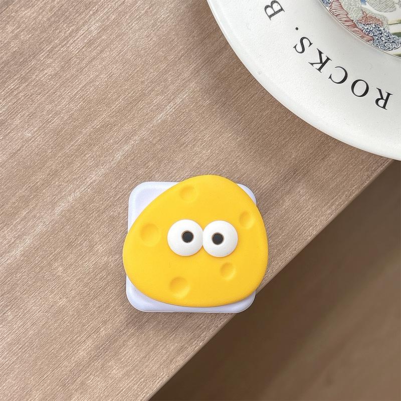 Cartoon Cute Mobile Phone Airbag Bracket Pasted Flip Mirror Telescopic Desktop Support Frame Portable Makeup Mirror Women'S Model