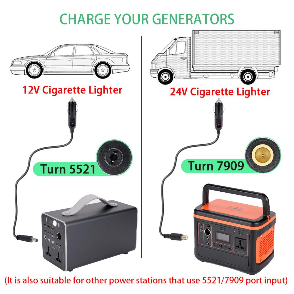 Męski kabel wtyczki zapalniczki samochodowej DC7909/DC5521 Ładowarka Kabel zasilający Kompatybilny 12V/24V dla rejestratora DVR Głośniki Bluetooth