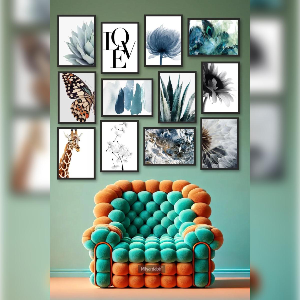 

Elegant & Stylish 12-Piece Nature and Abstract-Themed Poster Set for Wall Decoration