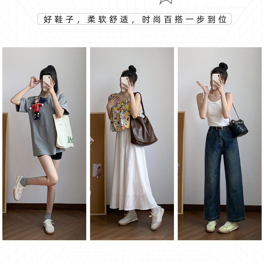 Ballet shallow mouth series German training shoes women's spring light white shoes casual Forrest Gump sports shoes Hong Kong style women's shoes