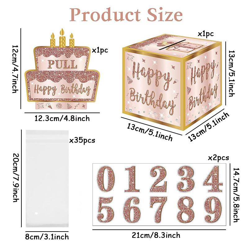 

1set Birthdays Creative Money Box For Cash Pull Money Pulling Box Gift Boxes Happy Birthday Surprise Party Favors Decorations Other