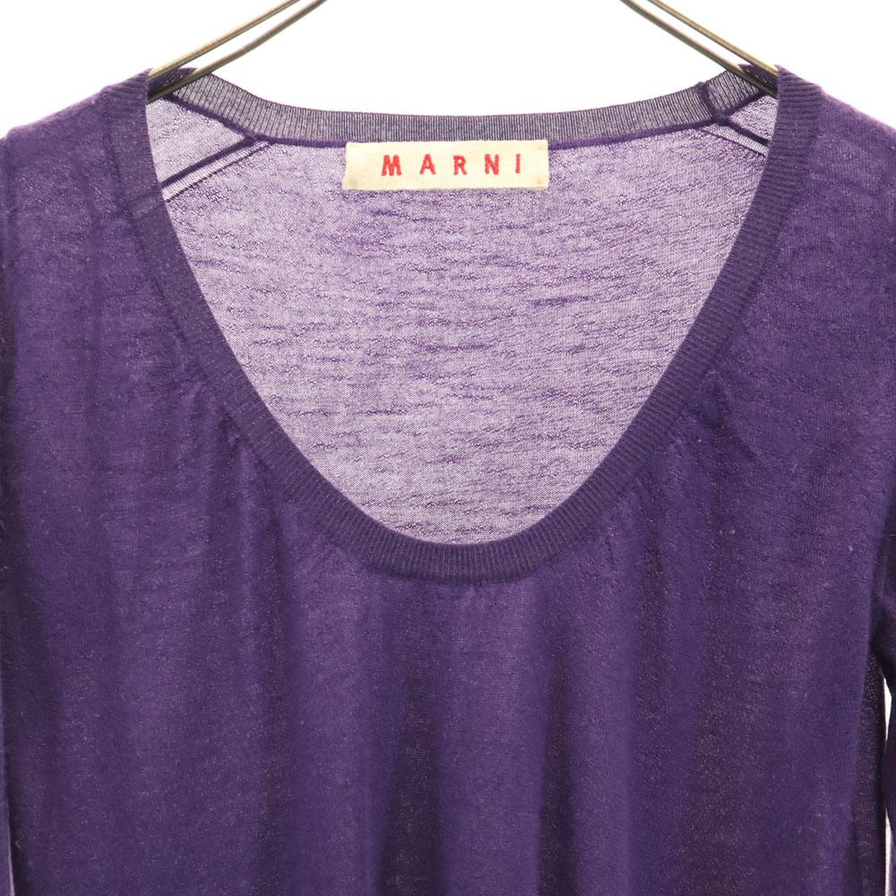 Marni Made In Italy 100% Cashmere Long Sleeve Knit 40 Purple Sweater Women Used