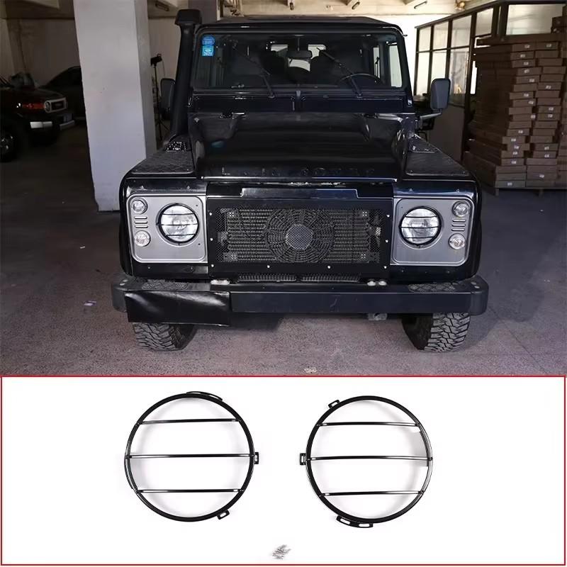 

For Land Rover Defender 90 110 130 2004-2019 Metal black car turn signal net cover protective cover Car Accessories