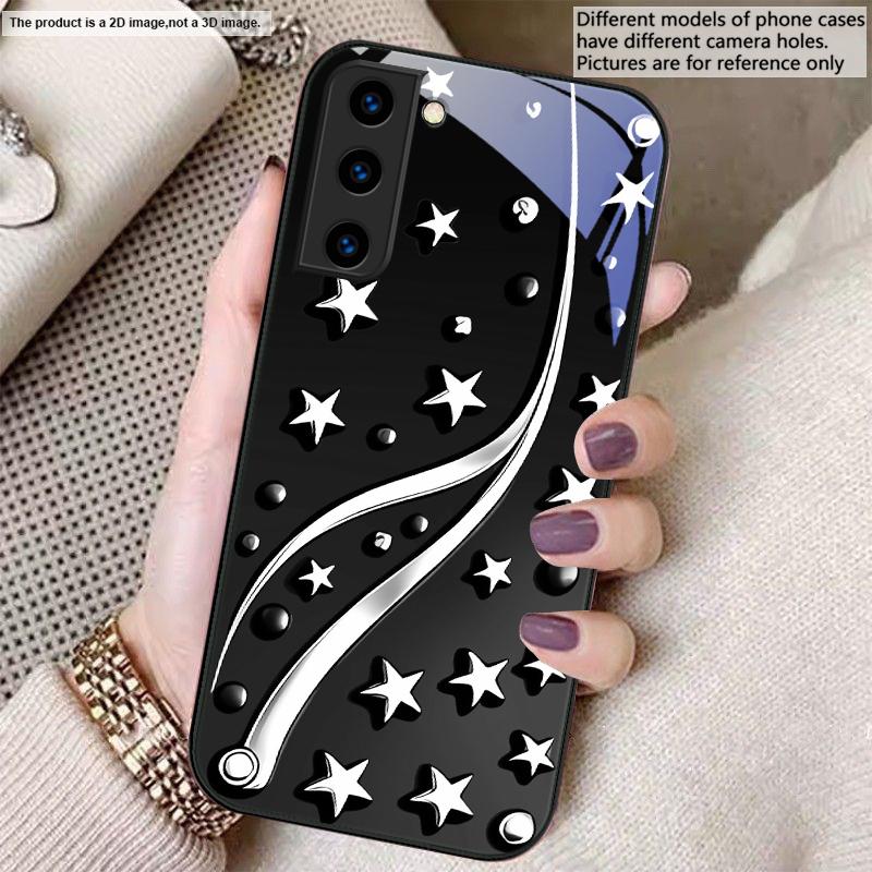 Deep Night with Stars For Samsung S26 S22 S8 S9 10 S20 Ultra S21 Pro S22 Plus S23 FE S24 Ultra S25 Edge S24+ Glass Phone Case