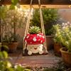 Mushroom Swing Planter Cute Cartoon Pot Display Resin Hanging Flower for Courtyard,