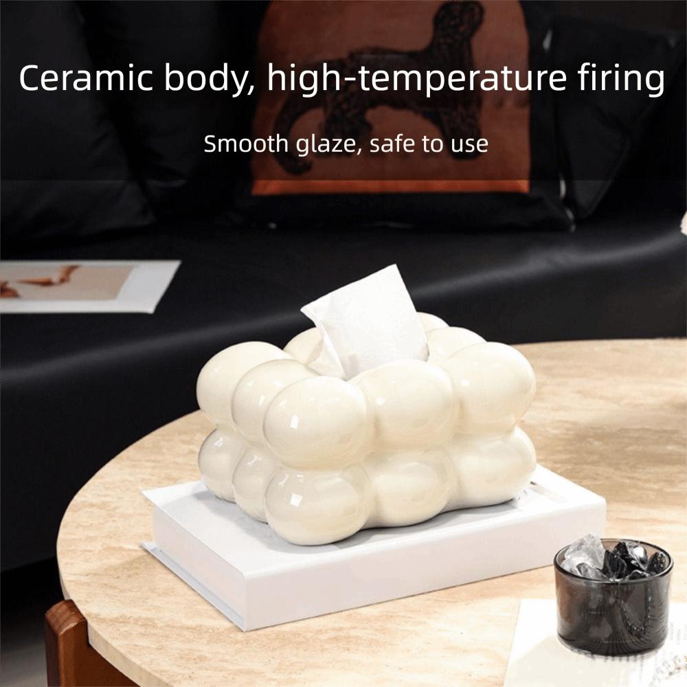 Nordic Style Tissue Box Cover Modern Design Decorative Napkin Holder Marshmallow Shape Refill Type Tissue Holder Living Room