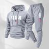 New casual sweater USA flag print hooded suit autumn and winter sports European and American trend men's and women's sweatpants