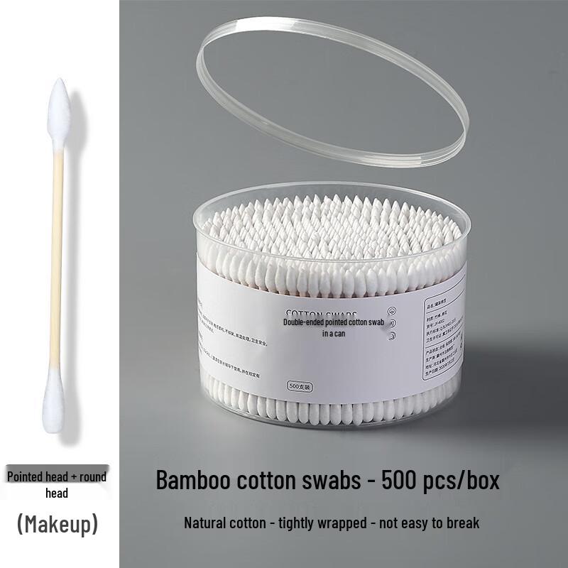 Qianhui Disposable Double-Headed Wooden Cotton Swabs 500 Count