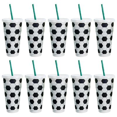 10Pcs Soccer Cup Collection Dishwasher Safe and Portable Drinkware for Picnics Travel and Home Decoration