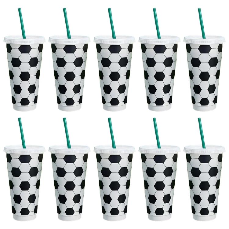 

10Pcs Soccer Cup Collection Dishwasher Safe and Portable Drinkware for Picnics Travel and Home Decoration 1