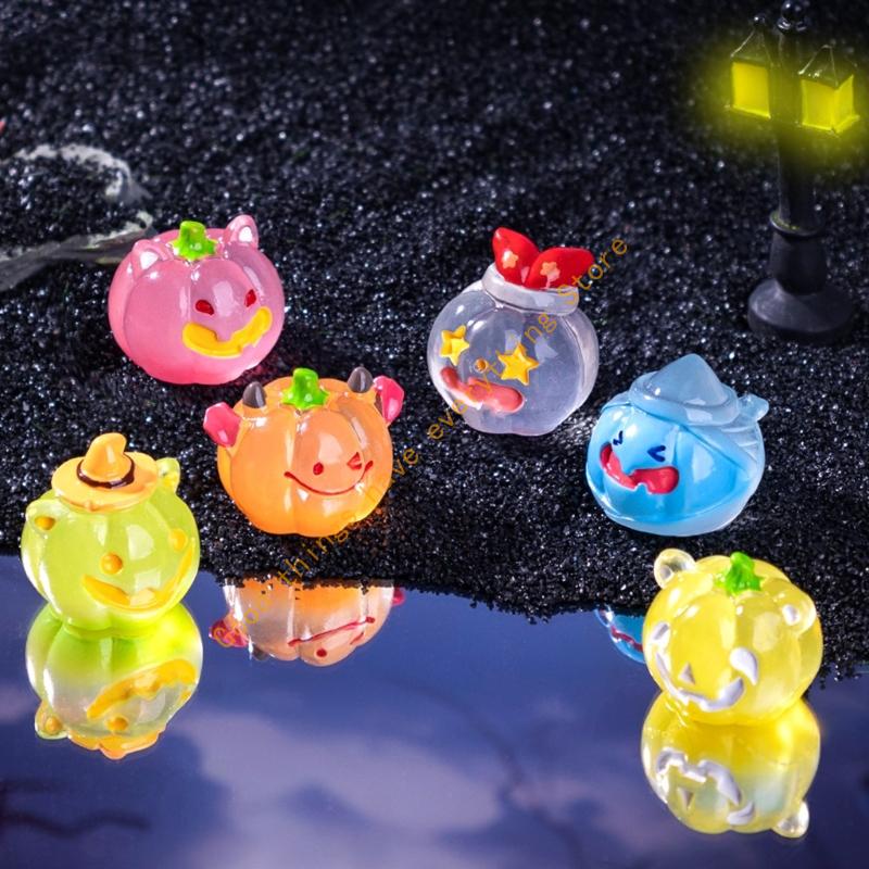 Creative Halloweens Illuminating Pumpkins Miniature Landscape Ornaments for Garden Tabletop Decoration 55KF