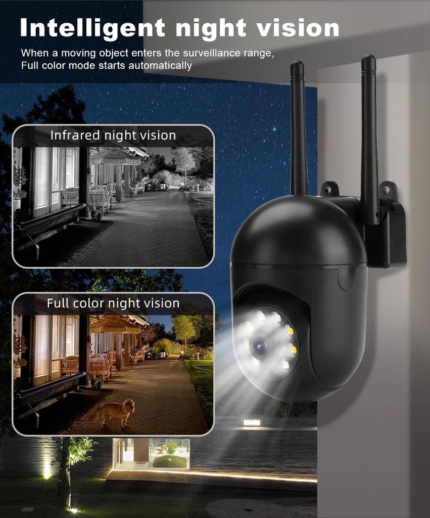 Yellow Ball Machine: 8-Light HD Night Vision WiFi Security Camera for Remote Indoor/Outdoor Monitoring