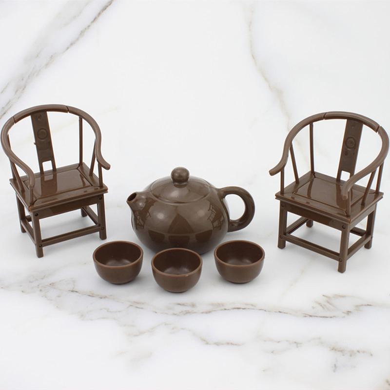 Dollhouse Creative Scene Decoration Elder Small Teapot Teacup Master Chair Model