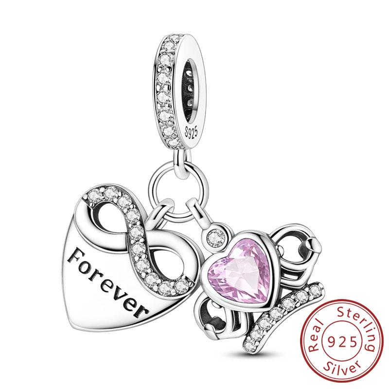 New Original Copper Charms Bead Luminous Rose Cat Planet Star Moon Pendant Fit Women Bracelet Necklace Jewelry Gift