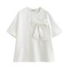 Chuyu Women's 2025 Summer Oversized Bowknot T-Shirt