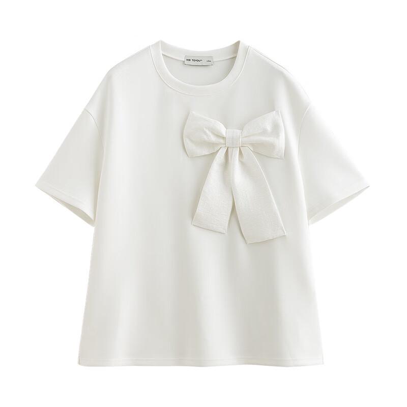 Chuyu Women's 2025 Summer Oversized Bowknot T-Shirt