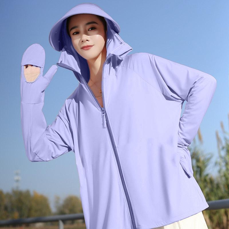 UPF10 + Sunscreen Clothing Women's Summer 1011 New UV Protection Ice Silk Large Size Cycling Sunscreen Clothing Breathable Thin