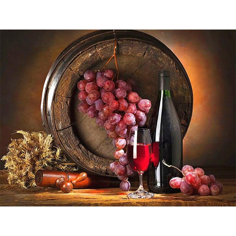 Полный квадратный круглый 5d алмазная живопись вино Алмазная вышивка ...