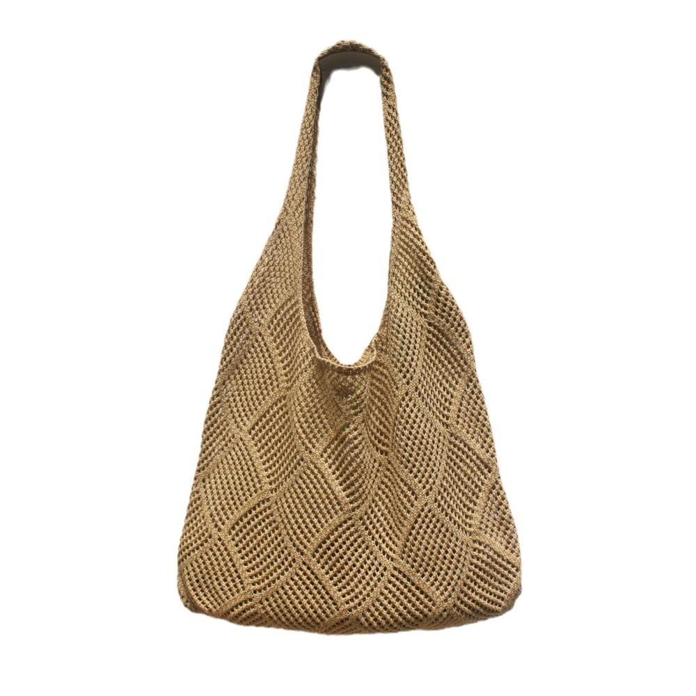 Large Capacity Women Shoulder Bag Fashion Shopping Tote Big Purses Knitted Handbag  Travel