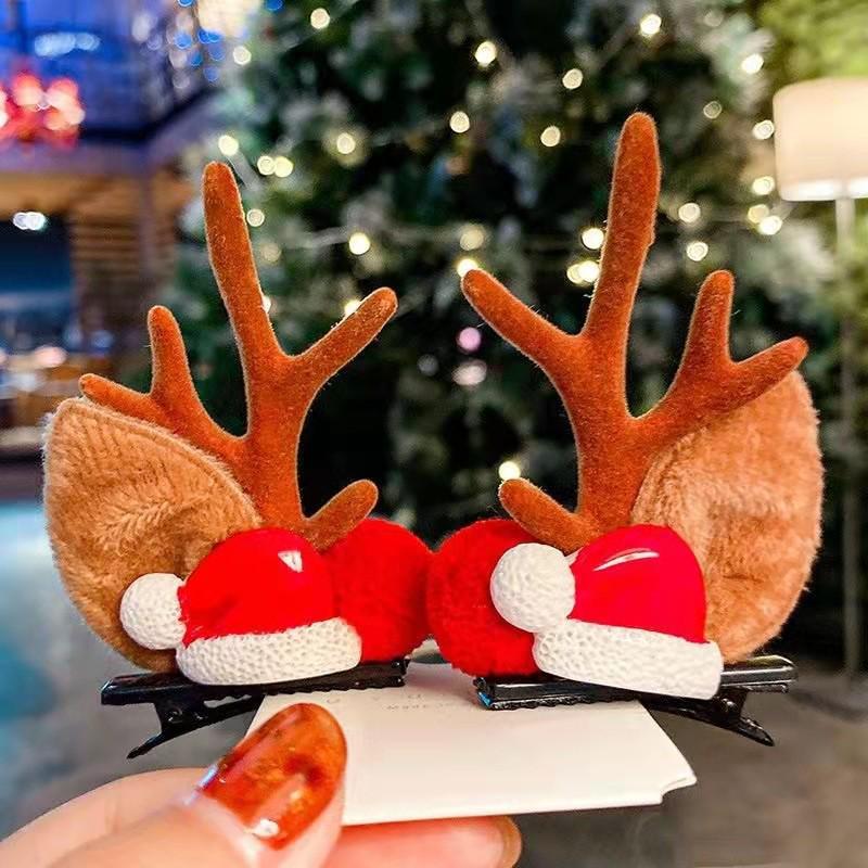 Mori-Style Christmas Antler Headband: Cute Versatile Hair Clip for Christmas Eve Outfit and Decoration