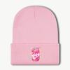 Shimmering Pink Drink Print Knit Beanie Warm Comfortable and Highly Stretchy Beanie Sweet Cute Shimmering Fashionable and