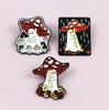 Cute Punk Mushroom Brooch: Cartoon Ghost Clothing Accessory