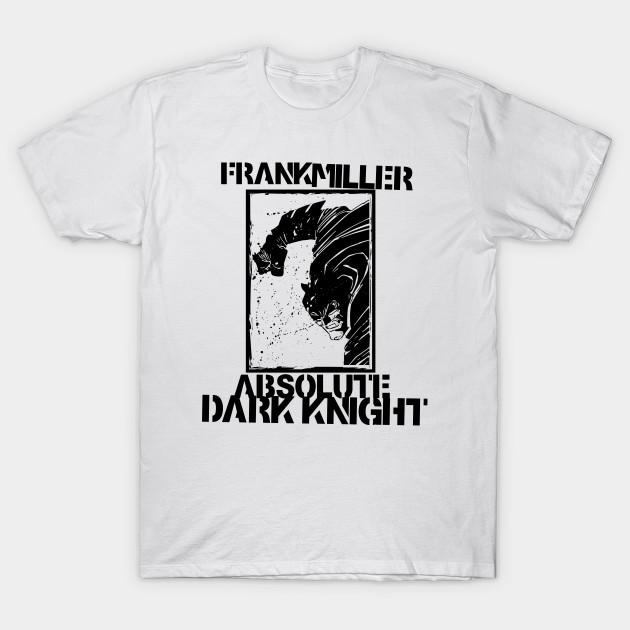 Men Black Print T-shirt Frank Miller • Absolute Dark Knight No-Cut Transfer Paper Print Cotton Tshirt XL белый