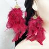 Bohemian Feather Tassel Drop Earrings Lightweight Hypoallergenic Handmade Feather Ear Drops Jewelry For Women