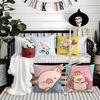 Cartoon Cute Pink L-Lulu Pig Pillow Case Printing Pillowcase Living Room Sofa Cushion Cover Bedroom Room Decor