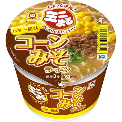 Maruchan Mini Maru Corn Miso Ramen Butter 49g X 12 Packs Size Miso Cup Ramen Butter Rich Ramen by Toyo Suisan Flavor, (Mini / Ramen) (Miso / Corn)