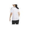 Adidas Essential 3-Stripes T-Shirt Casual Striped Print Color Block Round Neck Short Sleeve Raglan T-Shirt Women Tops White JI6978