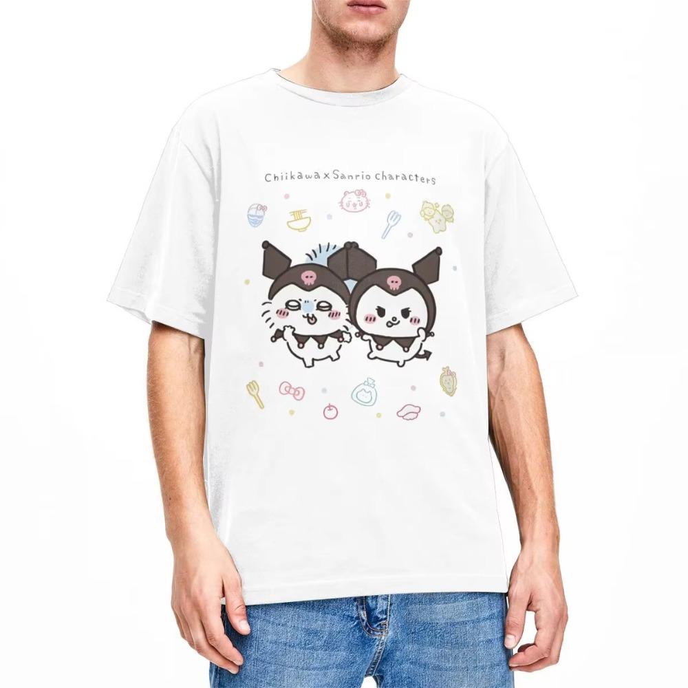 Unisex T Shirt Anime Chiikawa TShirts Harajuku Japan Summer Tee Shirt Y2K Cotton Clothing Soft Breathable and Skinfriendly