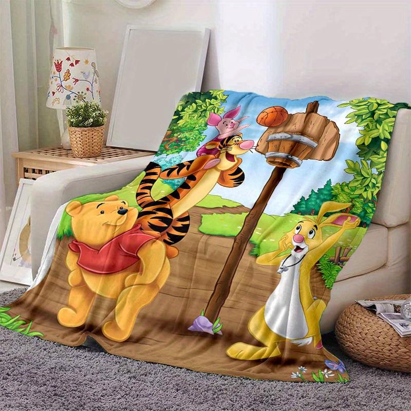 

1pc. Cute Cartoon Winnie The Pooh Piglet Rabbit Tigger Basketball Hoop Design Blanket Throw Quilt Home Decor Gift for Friends and Family, Pe 100x150cm