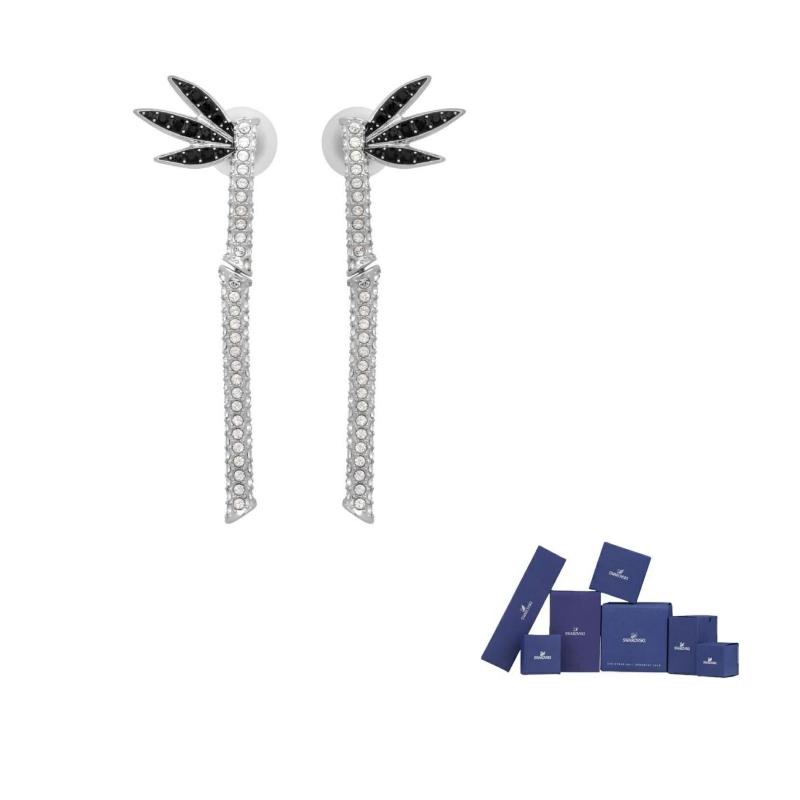 Swarovski Original Design Rhodium Plated, Crystal Earrings Womens Silver F-Original brand box