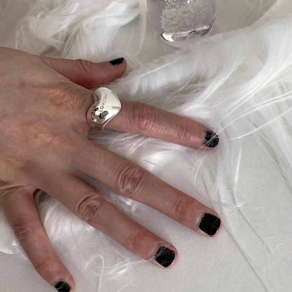 Brushed Plain Ring, Female Niche Light Luxury, High Sense, Irregular Index Finger Ring, Can't Lose Color, Ring Tide