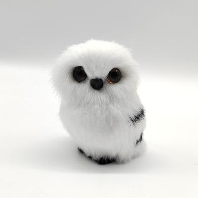 1Pc Simulation Ornaments Mini Miniatures New Year Plush Table Decorations Figurines Artificial Owl Fake Animal