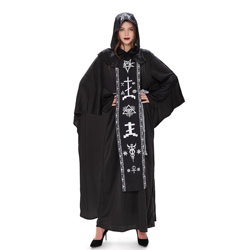 Halloween Wizard Male Female Black Vampire Female Witch Dark God Demon Spell Couple Uniform