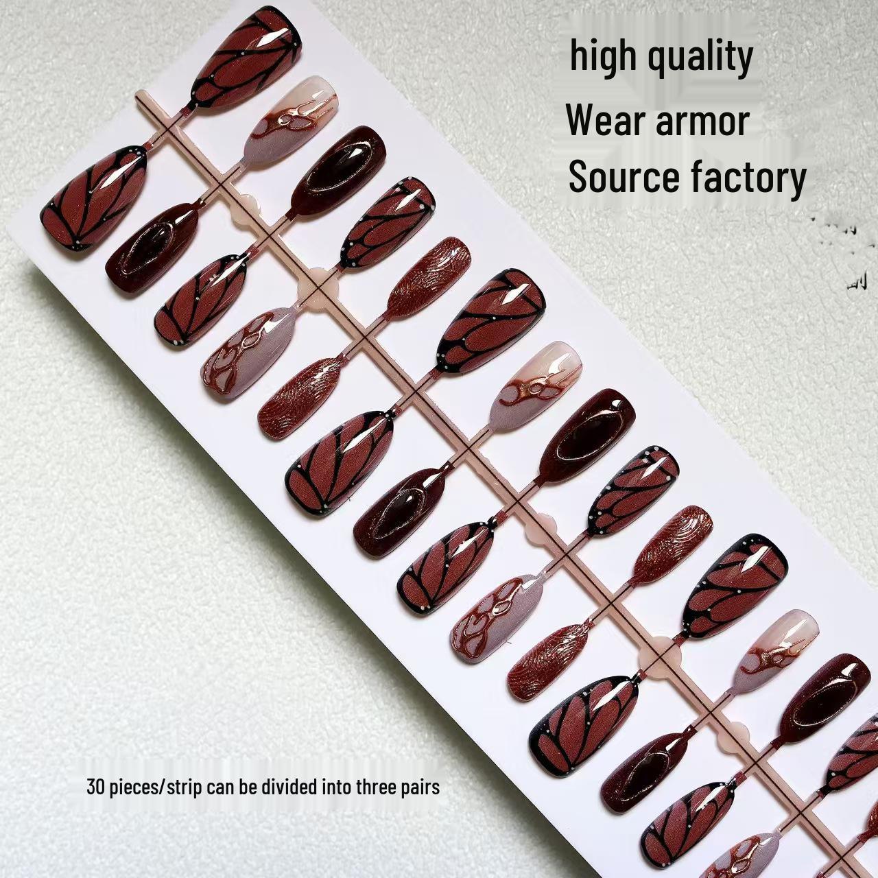 3D Gradient Carved Nail Stickers: European & American Style, High-End Wearable Art