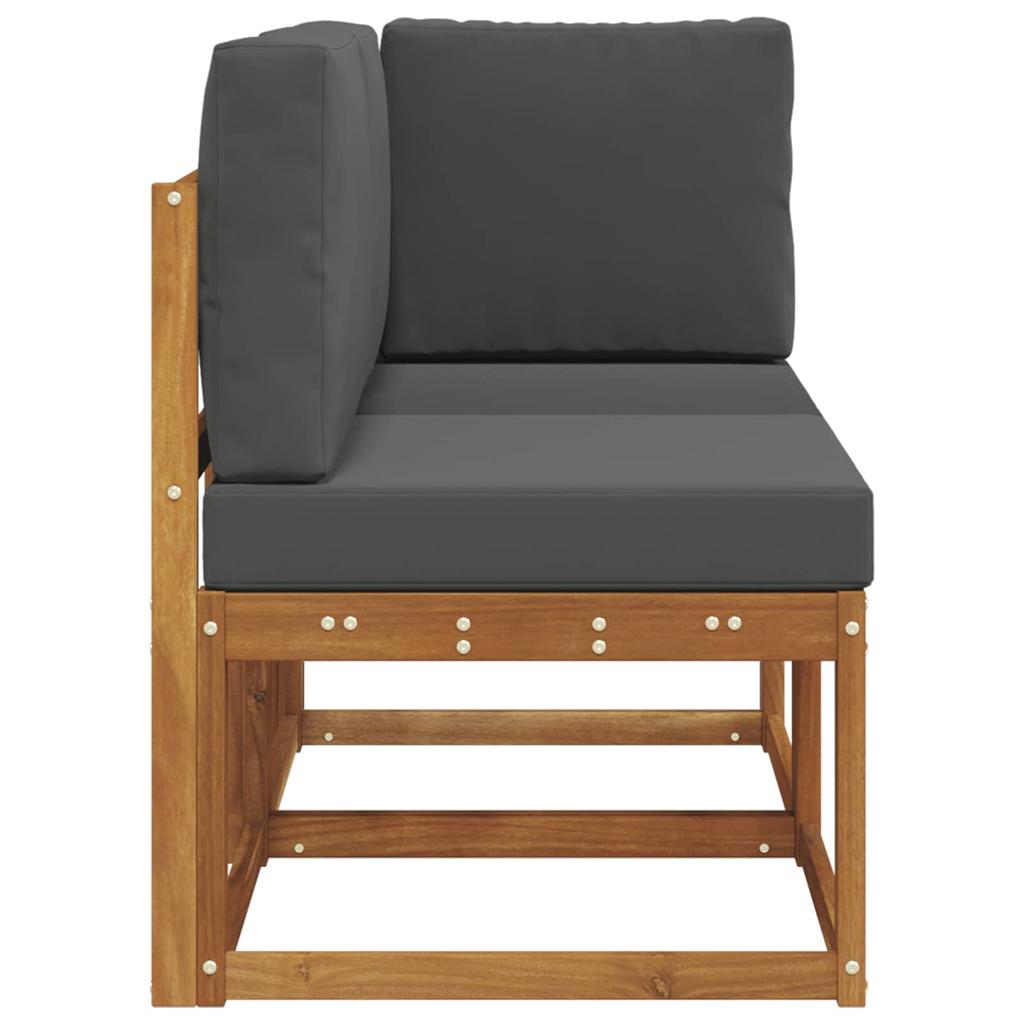 Outdoor Center and Corner Sofa Set 2 Pieces Natural and Anthracite